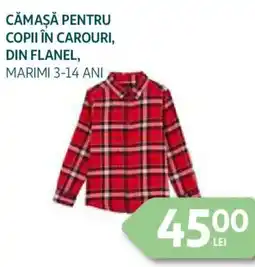 Auchan Cămaşă pentru copii în carouri, din flanel Ofertă