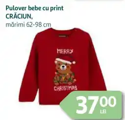 Auchan Pulover bebe cu print CRĂCIUN, Ofertă