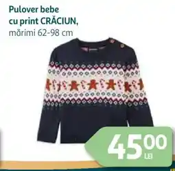 Auchan Pulover bebe cu print CRĂCIUN Ofertă