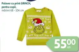 Auchan Pulover cu print GRINCH, pentru copii, Ofertă