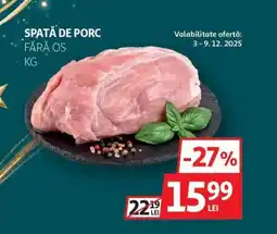 Auchan Spată de porc fără os Ofertă