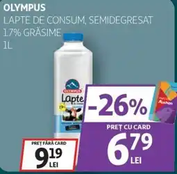 Auchan OLYMPUS Lapte de consum, semidegresat 1.7% grăsime Ofertă
