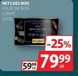 Auchan Mets Des Rois pulpe de rață confit Ofertă