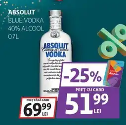 Auchan Absolut Blue vodka 40% alcool Ofertă