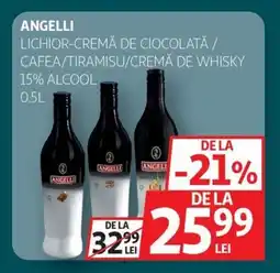 Auchan ANGELLI Lichior-cremă de ciocolată / cafea/tiramisu/cremă de whisky Ofertă