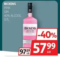 Auchan BICKENS Pink gin 40% alcool Ofertă