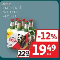 Auchan URSUS Bere blondă 5% alcool Ofertă