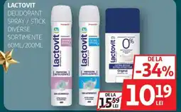 Auchan Lactovit deodorant spray / stick Ofertă