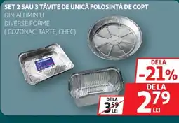 Auchan Set 2 sau 3 tăvite de unică folosinţă de copt Ofertă
