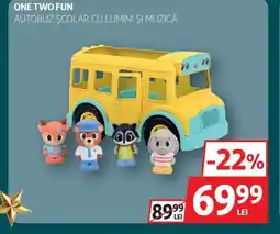 Auchan One Two Fun Autobuz şcolar cu lumini și muzică Ofertă
