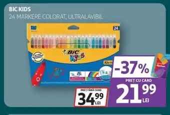Auchan BIC Kids 24 markere colorat, ultralavibil Ofertă