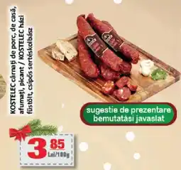 CBA KOSTELEC cârnaţi de porc, de casă, afumați, picant Ofertă