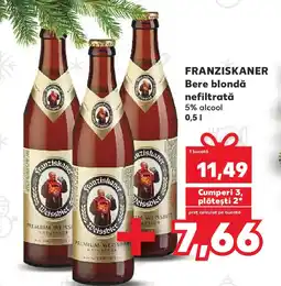 Kaufland FRANZISKANER Bere blondă nefiltrată Ofertă