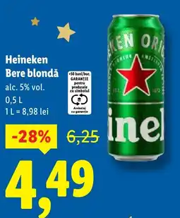 Lidl Heineken Bere blondă Ofertă