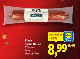 Lidl Pikok Salam Italian Ofertă
