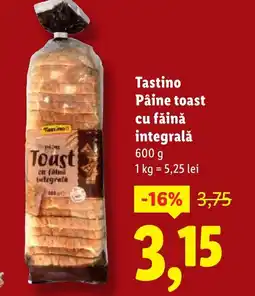 Lidl Tastino Pâine toast cu făină integrală Ofertă