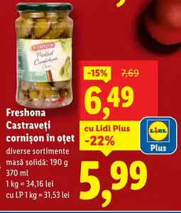 Lidl Freshona Castraveţi cornison în oțet Ofertă