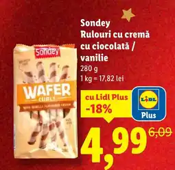 Lidl Sondey Rulouri cu cremă cu ciocolată / vanilie Ofertă