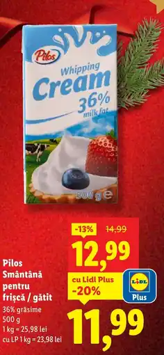 Lidl Pilos Smântână pentru friscǎ/gătit Ofertă