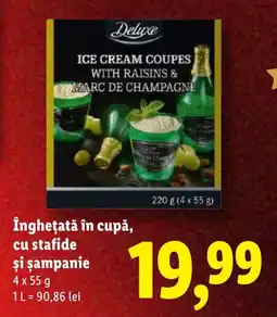 Lidl Deluxe Îngheţată în cupă, cu stafide şi şampanie Ofertă