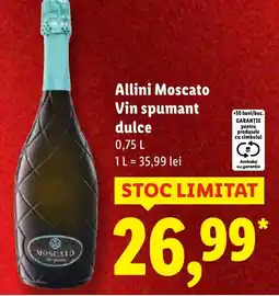 Lidl Allini Moscato Vin spumant dulce Ofertă