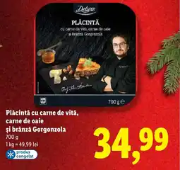 Lidl Deluxe Plăcintă cu carne de vită, carne de oaie şi brânză Gorgonzola Ofertă