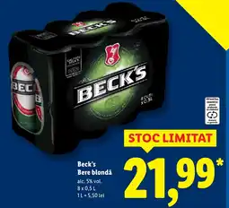 Lidl Beck's Bere blondǎ Ofertă