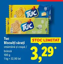 Lidl Tuc Biscuiți săraţi smântână și ceapă / brânză Ofertă