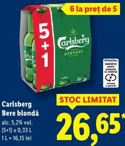 Lidl Carlsberg Bere blondǎ Ofertă