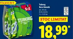 Lidl Tuborg Bere blondǎ Ofertă