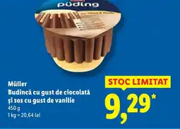Lidl Müller Budincă cu gust de ciocolată şi sos cu gust de vanilie Ofertă