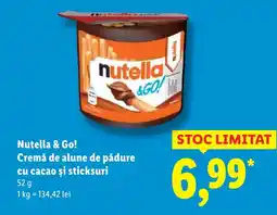 Lidl Nutella & Go! Cremă de alune de pădure cu cacao şi sticksuri Ofertă