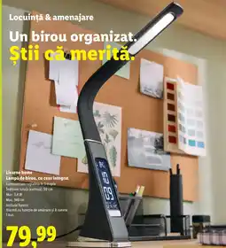 Lidl Livarno home Lampă de birou, cu ceas integrat Ofertă