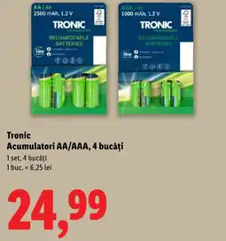 Lidl Tronic Acumulatori AA/AAA, 4 bucăţi Ofertă