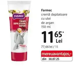 DM Farmec cremă depilatoare de argan Ofertă
