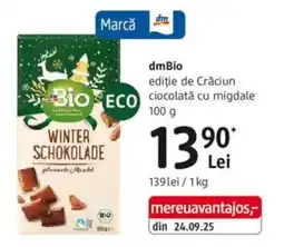 DM DmBio ediție de Crăciun ciocolată cu migdale Ofertă
