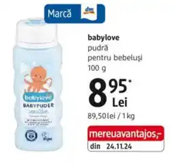 DM Babylove pudră pentru bebeluşi Ofertă