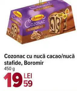 Carrefour Market Cozonac cu nucă cacao/nucă stafide, Boromir Ofertă