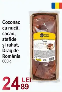 Carrefour Market Cozonac cu nucă, cacao, stafide şi rahat, Drag de România Ofertă