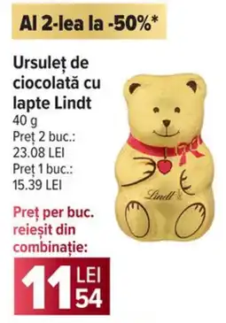 Carrefour Market Ursuleț de ciocolată cu lapte Lindt Ofertă