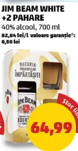 Penny Jim beam white +2 pahare Ofertă