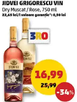 Penny Jidvei grigorescu vin dry muscat / rose Ofertă