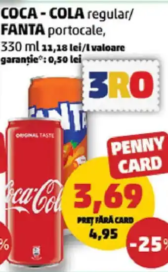 Penny COCA-COLA regular/ FANTA portocale Ofertă