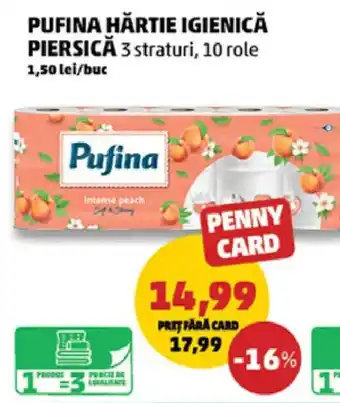 Penny Pufina hărtie igienică piersică Ofertă