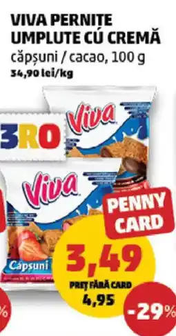 Penny Viva pernite umplute cu cremă căpşuni / cacao Ofertă