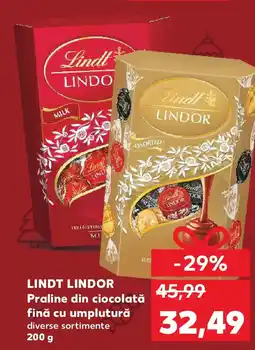 Kaufland LINDT Lindor Praline din ciocolată fină cu umplutură Ofertă