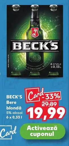 Kaufland BECK'S Bere blondă Ofertă