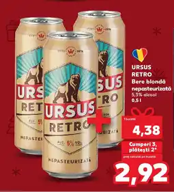 Kaufland URSUS Retro Bere blondă nepasteurizată Ofertă