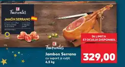Kaufland Jambon Serrano cu suport şi cuțit Ofertă
