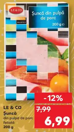 Kaufland LE & CO Şuncă din pulpă de porc feliată Ofertă